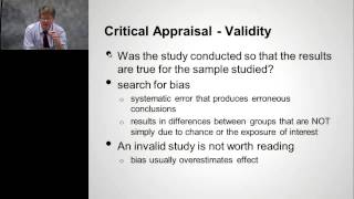 Dr John Epling EvidenceBased Medicine quotBasics of Critical Appraisalquot [upl. by Erimahs282]