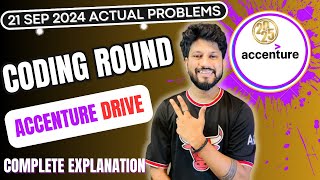 Accenture Coding Round 2025 batch  21 September 2024  Actual Problems  Source Code [upl. by Aivata]