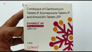 ESOGRESSHP Tablet  Clarithromycin Esomeprazole and Amoxicillin Tablets  ESOGRESS HP Tablet Uses [upl. by Mayhew]