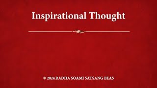 Inspirational Thought 148  English  RSSB [upl. by Sato735]