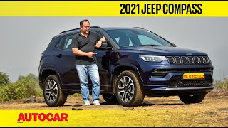 2021 Jeep Compass facelift review  familiar outside allnew inside  First Drive  Autocar India [upl. by Phaih]