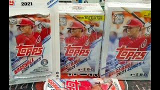 2021 Topps Series 1 Baseball Retail Products Blaster Box Hanger Box Fat Pack Blister Pack [upl. by Alicul]