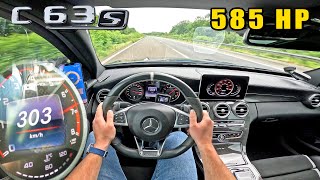 303KMH in a TUNED 585HP Mercedes AMG C63 S on the AUTOBAHN NO SPEED LIMIT [upl. by Lorenzo]