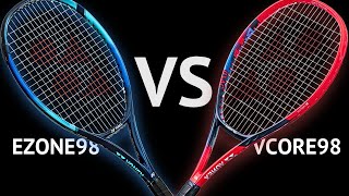 CLASH of YONEX TENNIS RACKETS  YONEX VCORE 98 vs YONEX EZONE 98 [upl. by Neoma]