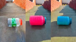 Throwing Bottle Down Stairs 305  Breaking glass bottle  Crushing crunchy things asmr satisfying [upl. by Garling]