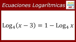 ECUACIONES LOGARÍTMICAS  Ejercicio 1 [upl. by Aoh]