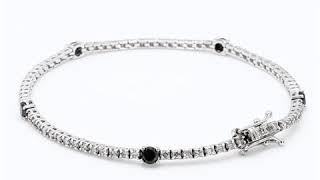 Black amp White Diamond Tennis Bracelet 14k White Gold by Pompeii3 [upl. by Aniretac182]