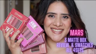 NEW LAUNCH MARS 3 MATTE BOX LIPSTICKS REVIEW AND SWATCHES  ALL 4 SETS DRNAVNEET MARS 3MATTEBOX [upl. by Apur767]