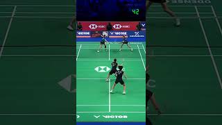 Longest rally 63 shots IwanagaNakanishi vs BaekLee  Denmark Open 2024 SF shorts badminton [upl. by Zebedee]