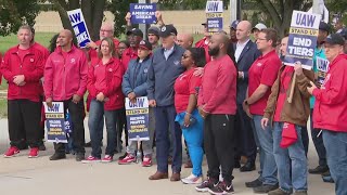 Biden becomes first sitting president to join a picket line [upl. by Wahl]