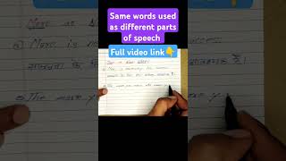 same words used as different parts of speech  use of more [upl. by Bal531]