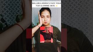 Face yoga for glowing skin✨ trending youtube exercise bollywood shorts views yoga health [upl. by Ivatts693]