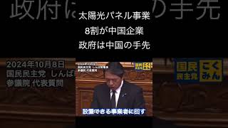 太陽光パネル事業は8割が中国企業。政府は中国の手先。国民民主党 太陽光パネル事業 中国経済 [upl. by Ase289]