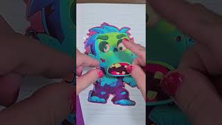 Stikers ASMR  Monsters Halloween Sticker 🎃 asmr asmrsticker toysticker [upl. by Blondelle]