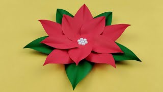 FABRIQUER UNE FLEUR  Bricolage De Noël  Tuto déco noël papier [upl. by Jade]