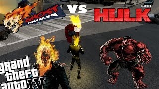 GTA 4 Webcam Red Hulk Mod  Ghost Rider Mod  Ghost Rider vs The Red Hulk [upl. by Keynes]