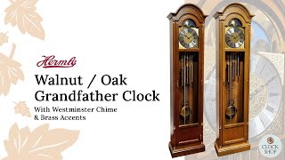 195cm Walnut Grandfather Clock With Westminster Chime amp Brass Accents By Hermle [upl. by Reitrac]