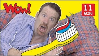 Brush your Teeth Song for Kids  MORE Stories from Steve and Maggie  Free Speaking Wow English TV [upl. by Delores146]