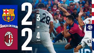 HIGHLIGHTS  FC BARCELONA 2 34 2 AC MILAN  USA TOUR 2024 [upl. by Zakaria]