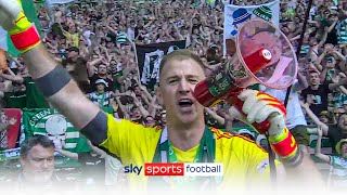 Joe Hart singing with the fans at Celtic Park 📣🕺 [upl. by Ahsemrac]