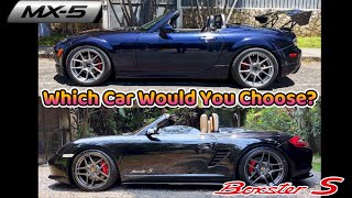 MX5 to BOXSTER 987  Which Car Would You Choose [upl. by Adnilasor]