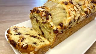 Délicieux Gâteau PoireAmandes aux pépites de Chocolat 🍫🍐 [upl. by Noach]