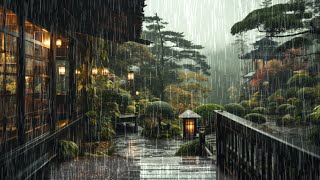 Real Rain Sound for Sleep amp Relaxation  Rain on Garden [upl. by Thurstan]