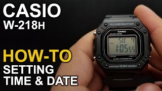 Casio W218H  Setting time and date  Module 3224 [upl. by Els]