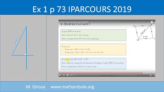 Exercice 1 page 73 Iparcours 4° 2019 [upl. by Ellek]