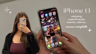 review COMPLETO do iPhone 13  especificações unboxing resenha valores… 📲 [upl. by Rotow]