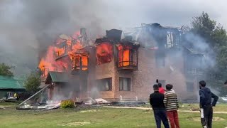 Pahalgam Hotel Mansion Laripora Extensively Damaged In Fire Mishap [upl. by Trammel]