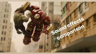 Iron Man Hulkbuster vs Corrupted Hulk Sound Effects Comparison [upl. by Grani981]