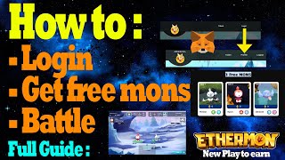 How to LoginGet free monsBattle Full Guide Ethermon [upl. by Annaerdna119]