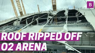 Roof ripped off O2 arena by Storm Eunice [upl. by Janine575]