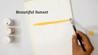 How to Create a Beautiful Acrylic Sunset Painting Step by Step [upl. by Thedric230]