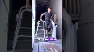 How to go up and down the STAIRS using a walker walker mobility elderlycare [upl. by Toor426]