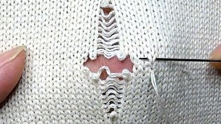 Simplest and Most Practical Way to Repair Holes in Knitted sSweaters at Home [upl. by Motch367]