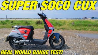 Super Soco CUX  Real World Range Test [upl. by Bechler]