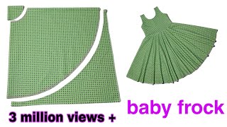 Full umbrella cut baby frock cutting and stitching 4 to 6 year girl [upl. by Eilram]