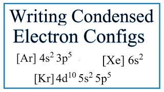 Writing CondensedAbbreviated Electron Configurations [upl. by Nivrac]