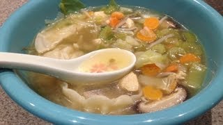 Home made wonton soup using knorr wonton soup base and potstickers [upl. by Jahn548]