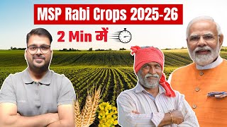 MSP Rabi crop 202526 Marketing Season in 2 mins  Agriculture RS Rajput [upl. by Creighton]