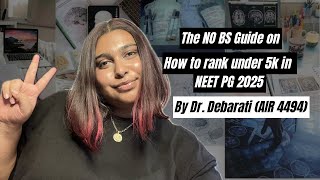 The only NO BS guide you’ll need to rank under 5k in NEET PG 2025 neetpg fmge inicet [upl. by Laaspere]