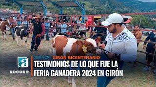 Testimonios de lo que fue feria ganadera 2024 en Girón [upl. by Jaime]