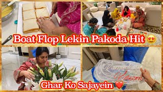 Chicken Bread Pakoda Banaye  Ghar Sajane Ke Liye Samaan Mangvaya😍  Small Flower Arrangement Tip [upl. by Anialam]