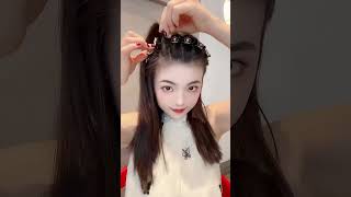 Quick and easy girls hairstyle 💙✂️ Short hair style amplong hair style shorts tutorial shortsfeed [upl. by Birdt]