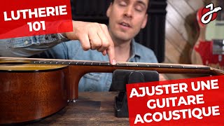 LUTHERIE 101  COMMENT AJUSTER LE MANCHE DUNE GUITARE ACOUSTIQUE  Entretient de Guitare Acoustique [upl. by Liahcim]