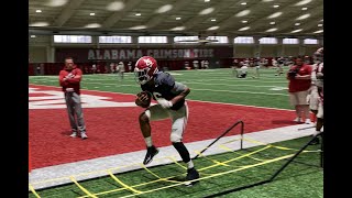 Trey Sanders at Alabama practice after foot injury [upl. by Porche]