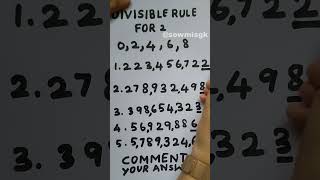 Divisibility Rules for 2 l Mathematics Divisibility Rules [upl. by Langston]