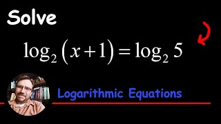 Solve log2 x1  log2 5 a Basic Logarithmic Equation [upl. by Ramat541]